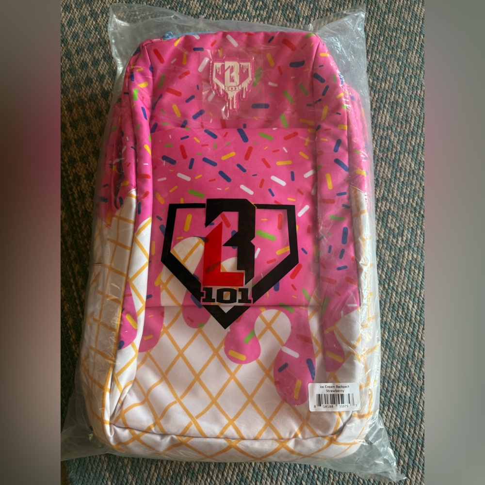 Baseball Lifestyle 101 strawberry Ice Cream Backpack